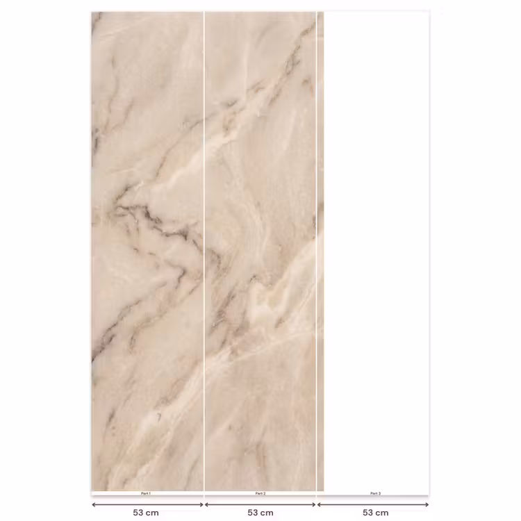 Marmer - Patroon - Abstract - Modern - Beige Behang Vlies klein -USP_banen