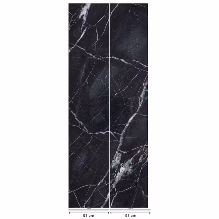 Marmer - Patroon - Modern - Zwart - Wit Behang Vlies klein -USP_banen