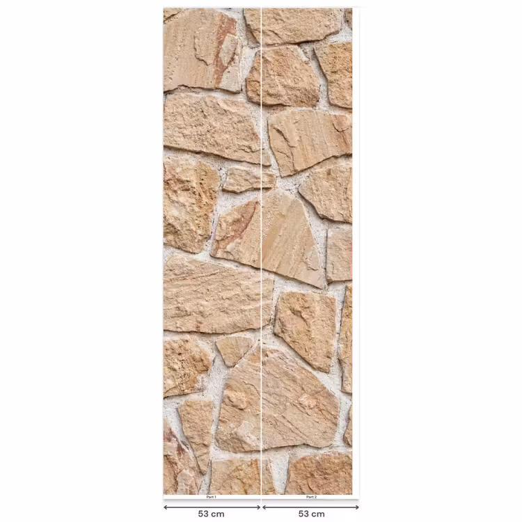 Muur - Steen - Patroon - Rustiek - Beige Behang Vlies klein -USP_banen