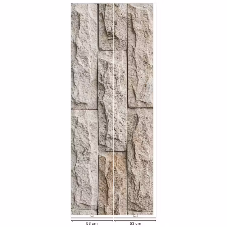 Muur - Steen - Ruw - Beige - Textuur Behang Vlies klein -USP_banen