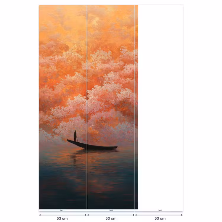 Zee - Boot - Wolken - Oranje Behang Vlies klein -USP_banen