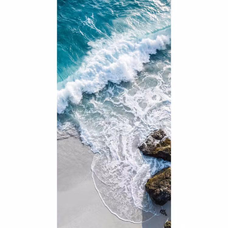 Zee - Golf - Strand - Natuur - Blauw Behang Vlies klein -3d_website