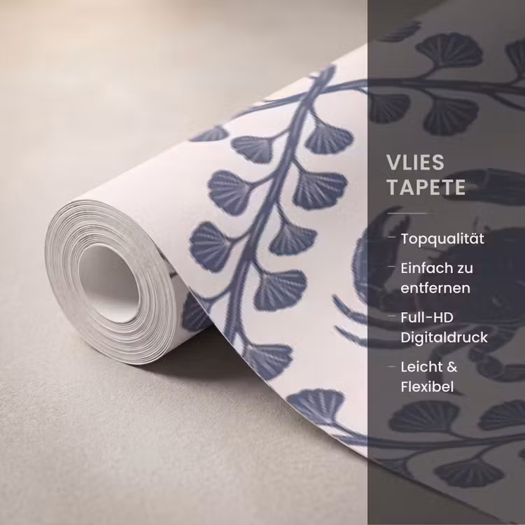 Zee - Krab - Zeester - Patroon - Blauw Behang Vlies klein -USP_closeupDE