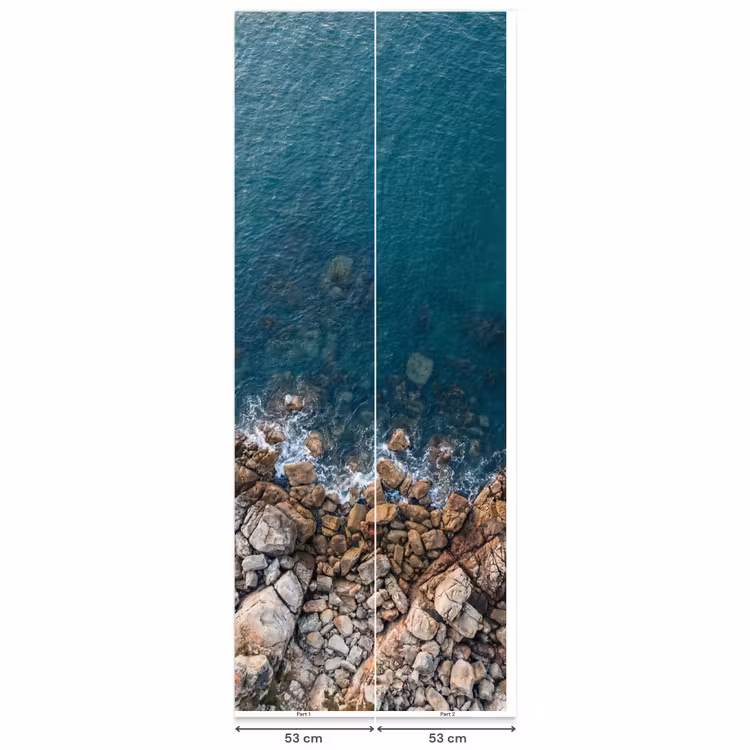 Zee - Kustlijn - Natuur - Abstract - Blauw Behang Vlies klein -USP_banen