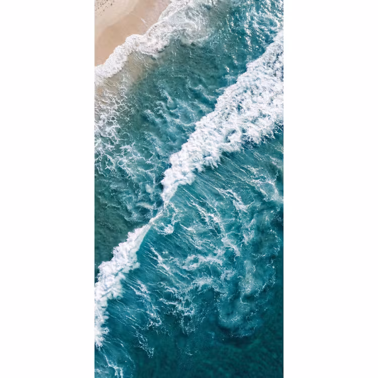 Zee - Strand - Golven - Natuur - Blauw Behang Vlies klein -3d_website