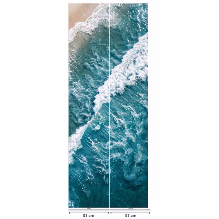 Zee - Strand - Golven - Natuur - Blauw Behang Vlies klein -USP_banen