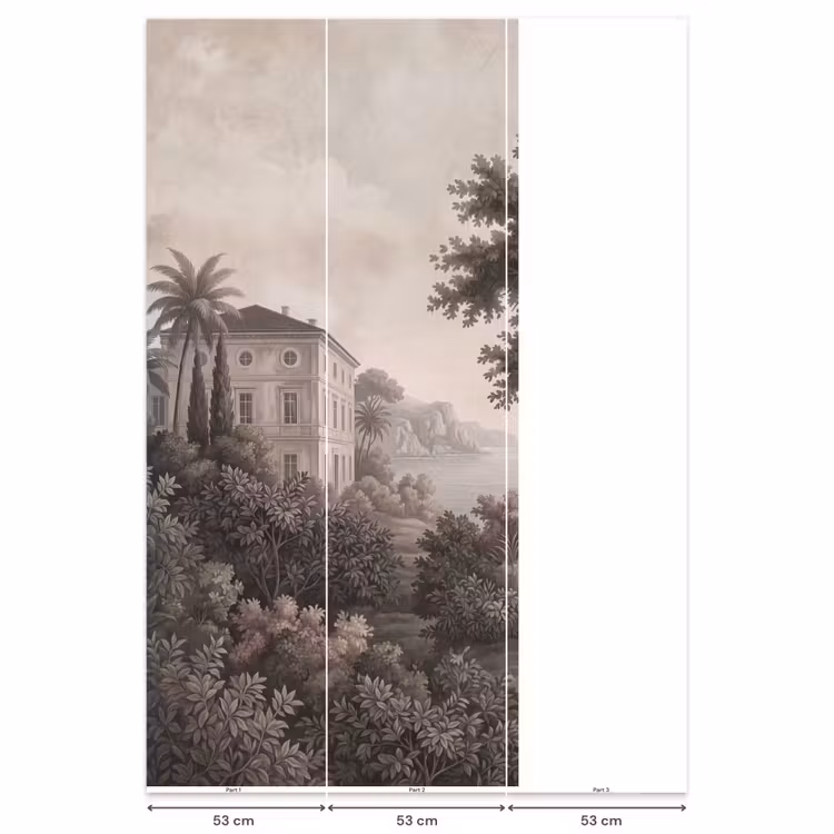 Zee - Villa - Beige Behang Vlies klein -USP_banen