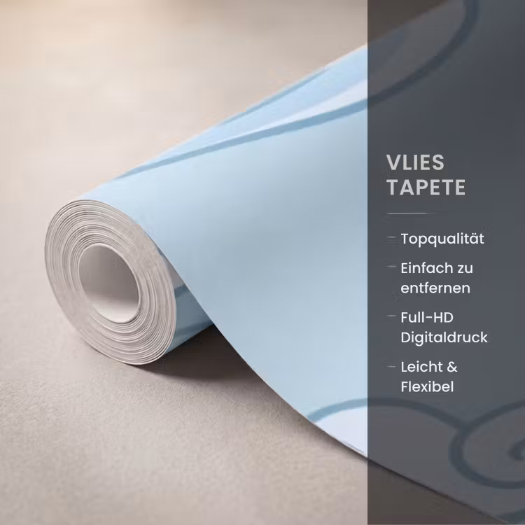 Zee - Golven - Japans - Natuur - Blauw Behang Vlies klein -USP_closeupDE