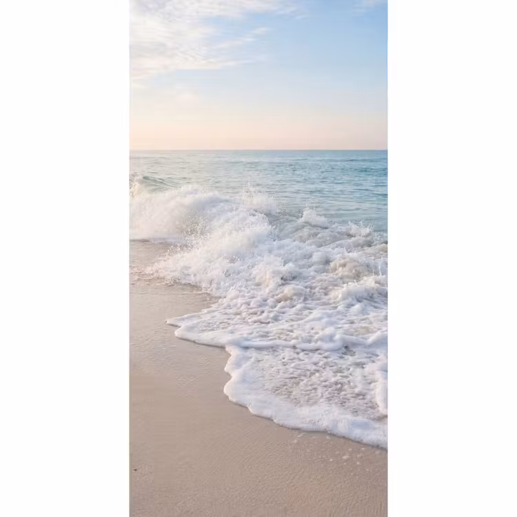 Zee - Golven - Strand - Natuur - Wit Behang Vlies klein -3d_website