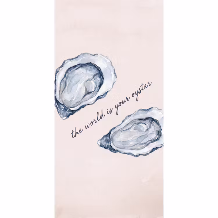 Zeeleven - Oester - Aquarel - Minimalistisch - Blauw Behang Vlies klein -3d_website