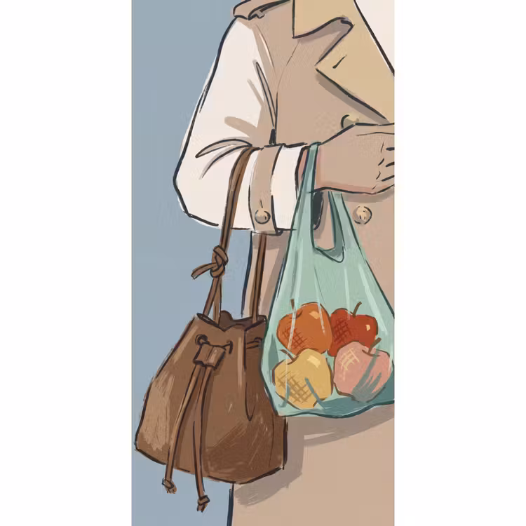 Mensen - Boodschappen - Stadsleven - Modern - Kleurrijk Behang Vlies klein -3d_website