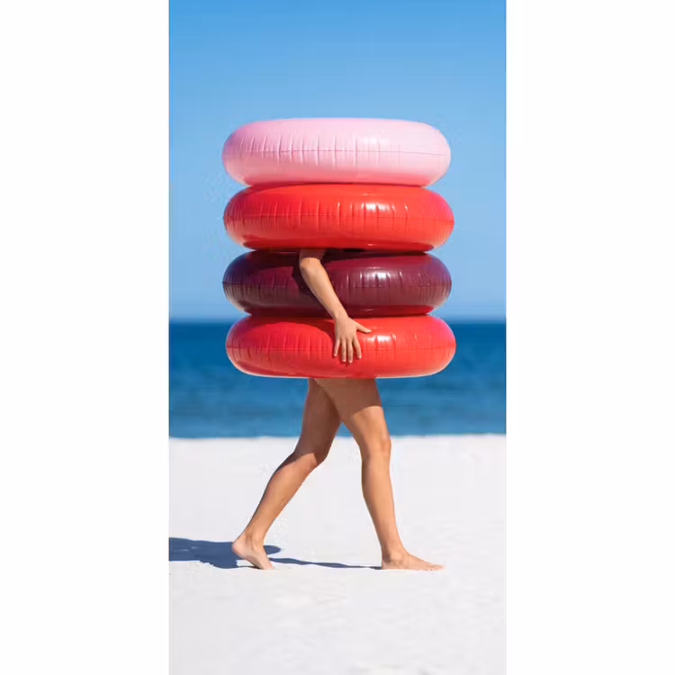 Mensen - Strand - Zomer - Recreatie - Kleurrijk Behang Vlies klein -3d_website