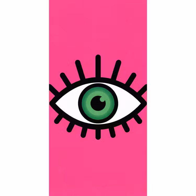 Minimalistisch - Oog - Roze Behang Vlies klein -3d_website