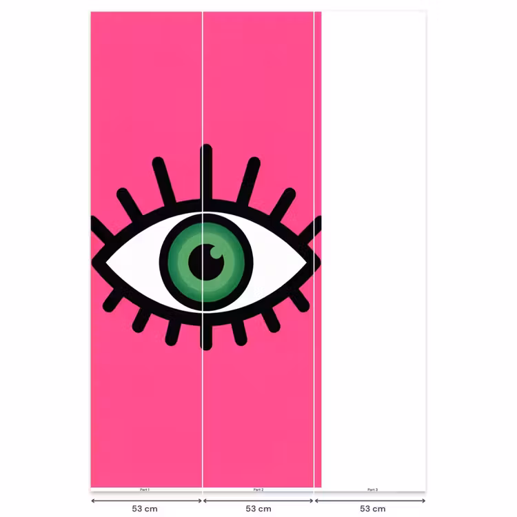 Minimalistisch - Oog - Roze Behang Vlies klein -USP_banen