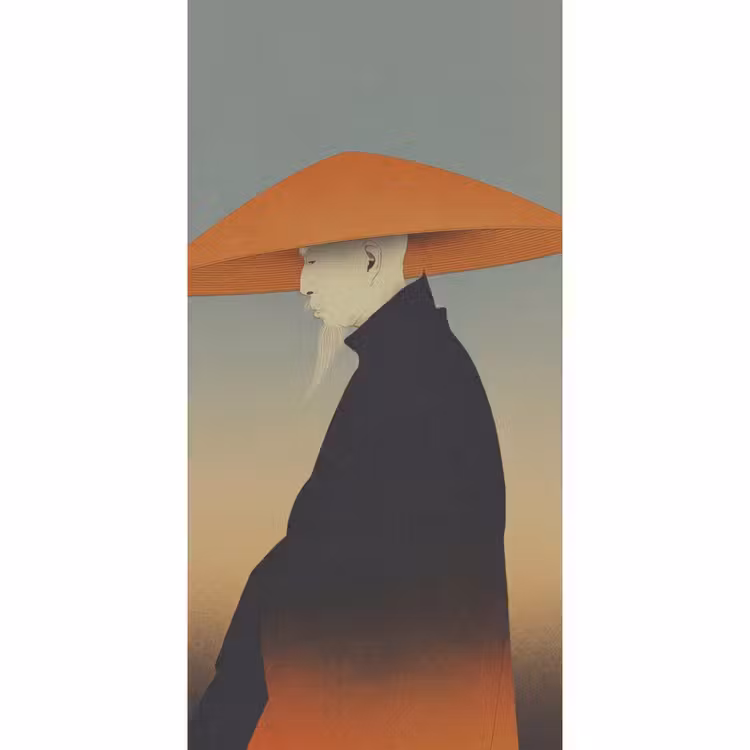 Minimalistisch - Silhouet - Oranje Behang Vlies klein -3d_website