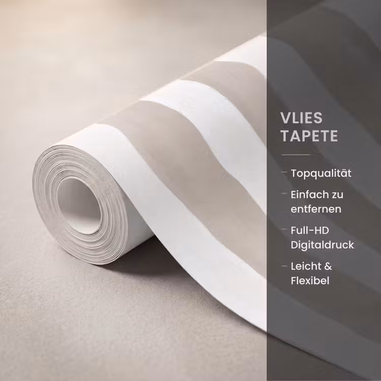 Minimalistisch - Strepen - Beige Behang Vlies klein 1076 -USP_closeupDE