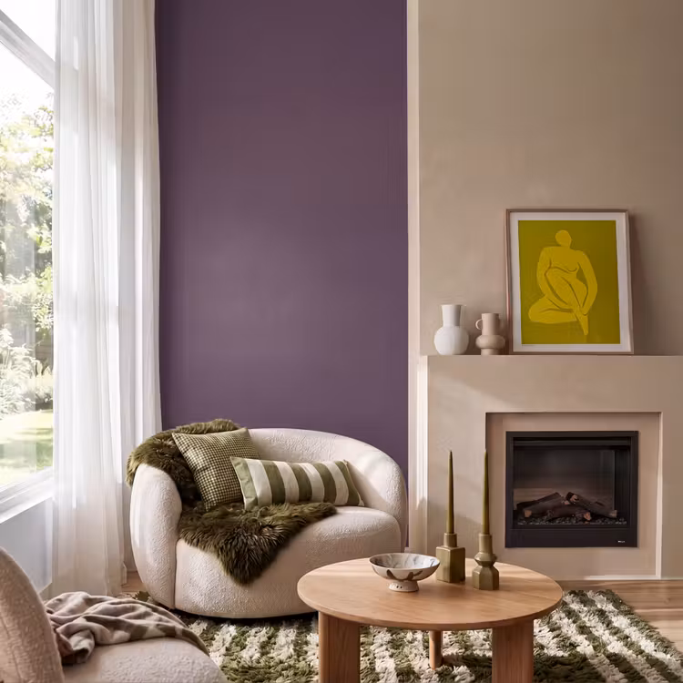 Midnight - Plum - Paars Behang Vlies klein 1076 -sfeer2