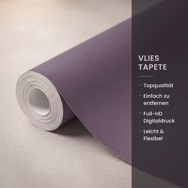 Midnight - Plum - Paars Behang Vlies klein 1076 -USP_closeupDE