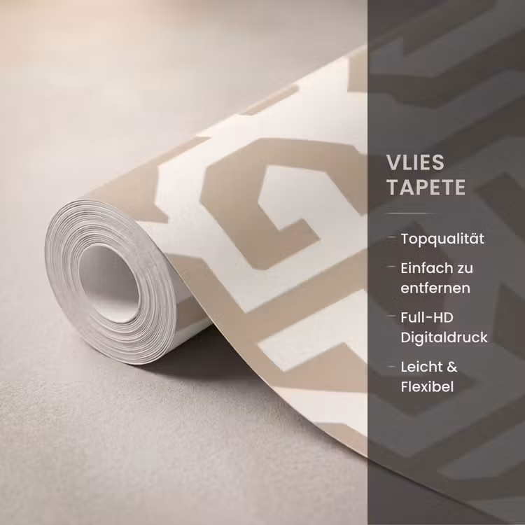 Modern - Abstract - Beige Behang Vlies klein 1076 -USP_closeupDE