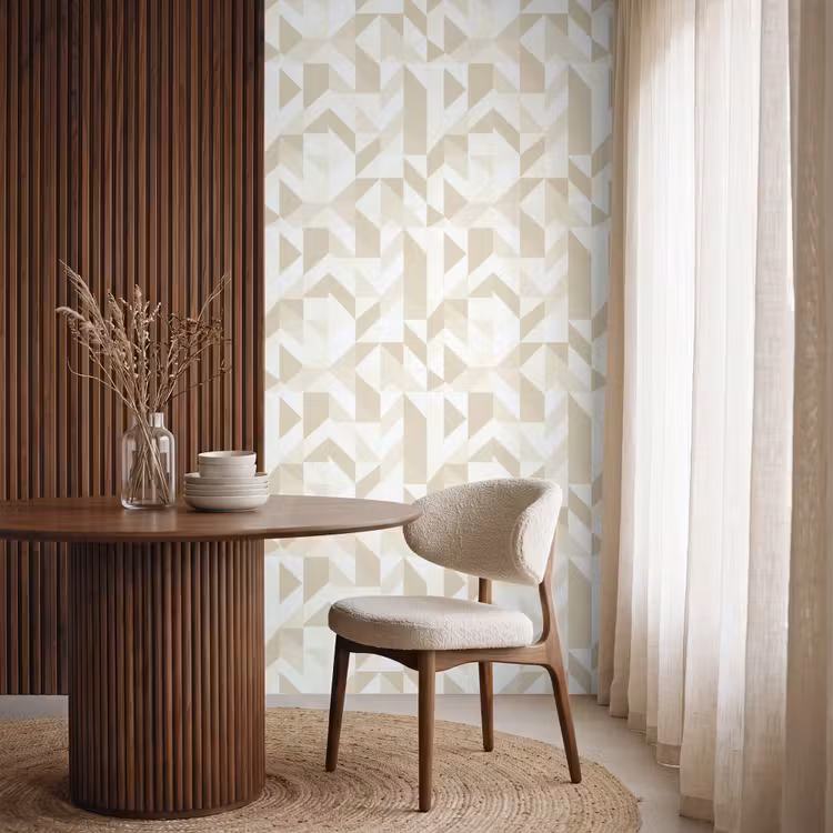 Modern - Abstract - Beige Behang Vlies klein 1076 -sfeer1