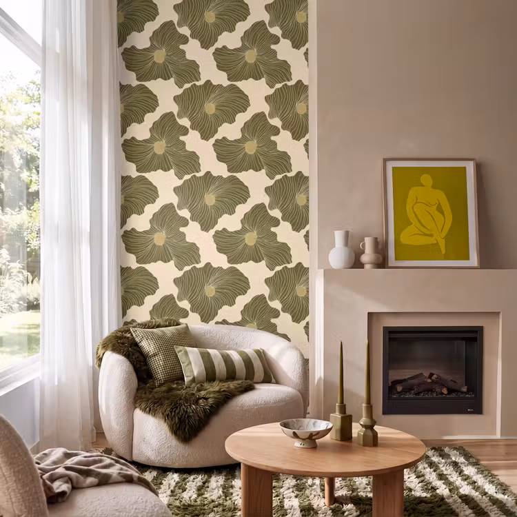 Modern - Abstract - Groen Behang Vlies klein 1076 -sfeer2