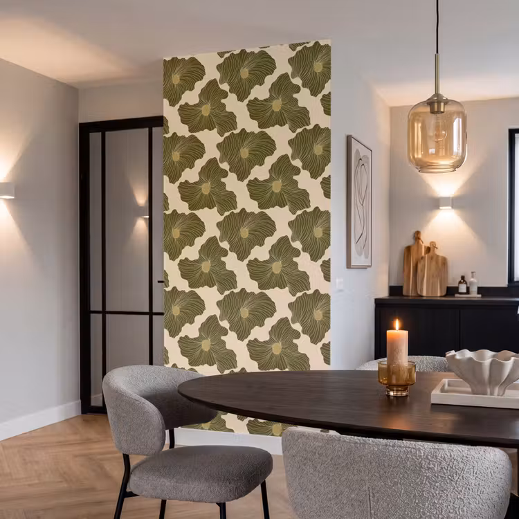 Modern - Abstract - Groen Behang Vlies klein 1076 -sfeer3