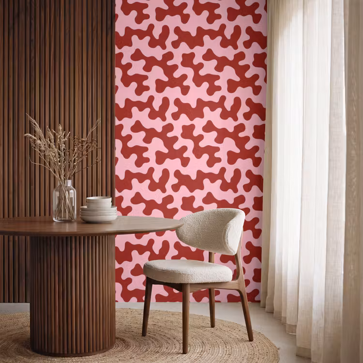 Modern - Abstract - Rood Behang Vlies klein 1076 -sfeer1