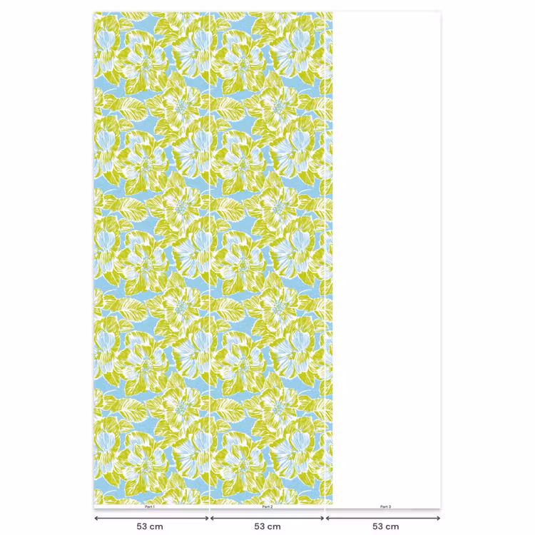 Modern - Bloemen - Groen Behang Vlies klein 1076 -USP_banen
