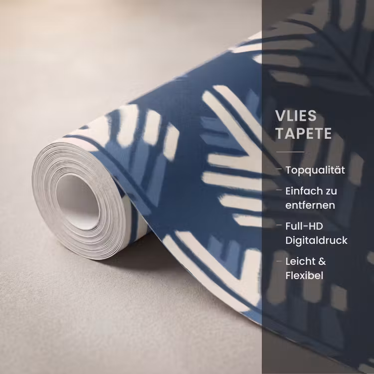 Modern - Patroon - Blauw Behang Vlies klein 1076 -USP_closeupDE