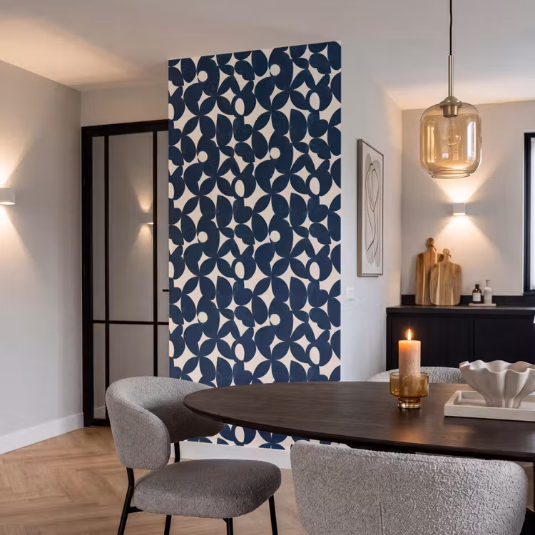 Modern - Geometrisch - Blauw Behang Vlies klein 1076 -sfeer3