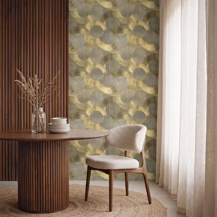 Modern - Geometrisch - Goud Behang Vlies klein 1076 -sfeer1
