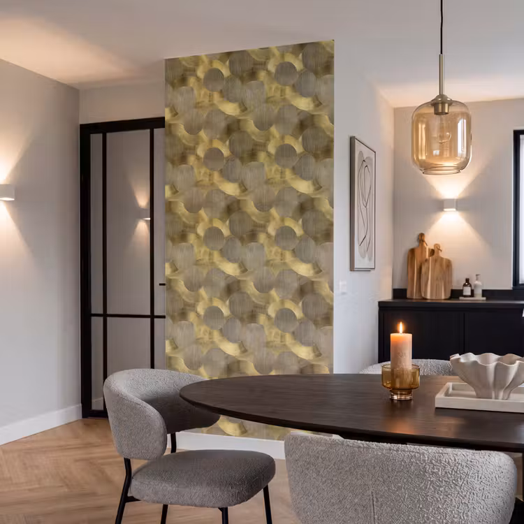 Modern - Geometrisch - Goud Behang Vlies klein 1076 -sfeer3