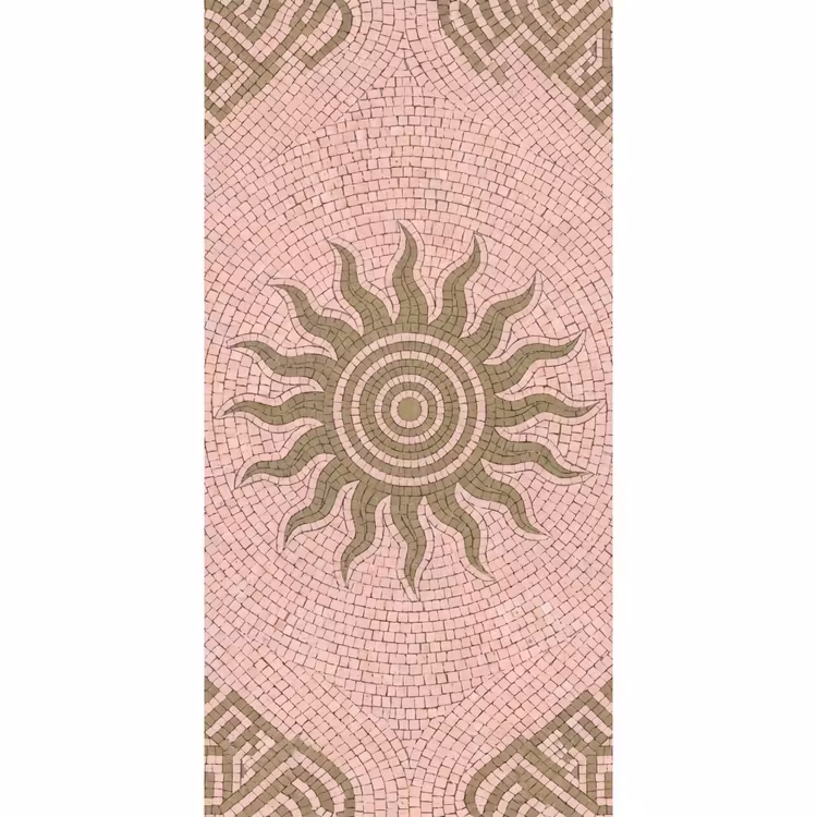 Mozaïek - Zon - Patroon - Klassiek - Roze Behang Vlies klein -3d_website