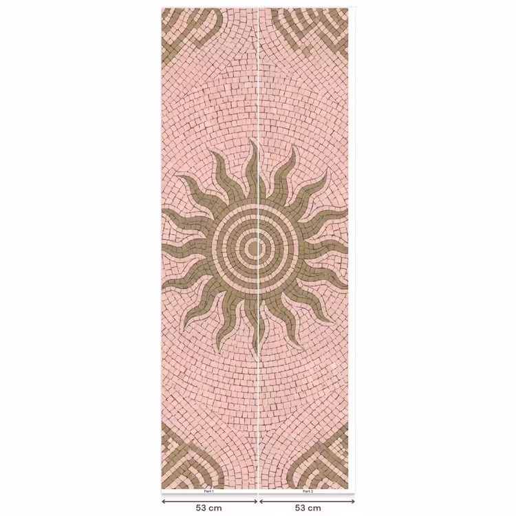 Mozaïek - Zon - Patroon - Klassiek - Roze Behang Vlies klein -USP_banen