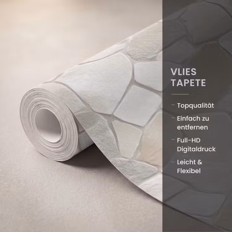 Mozaïek - Stenen - Beige Behang Vlies klein 1076 -USP_closeupDE