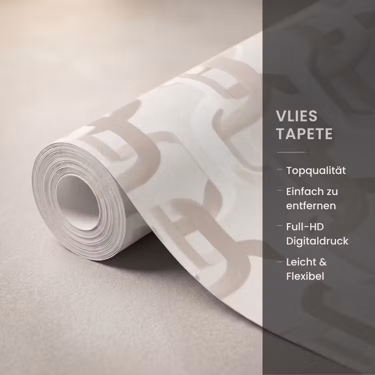 Motief - Abstract - Beige Behang Vlies klein 1076 -USP_closeupDE
