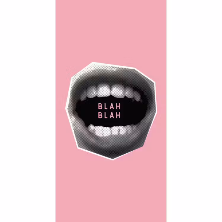 Mond - BLAH BLAH - Roze Behang Vlies klein -3d_website