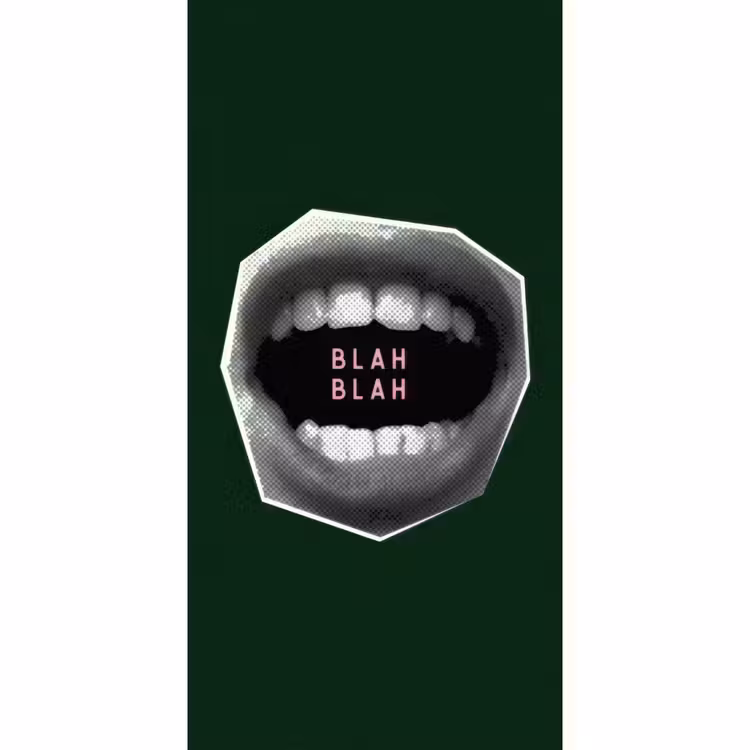 Mond - Groen - Illustratie - BLAH BLAH Behang Vlies klein -3d_website