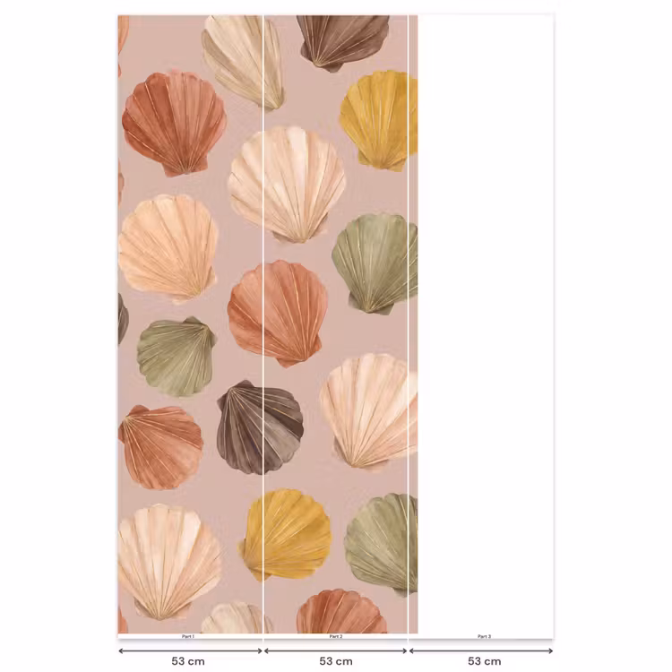 Schelp - Patroon - Zee - Aquarel - Aardetinten Behang Vlies klein -USP_banen