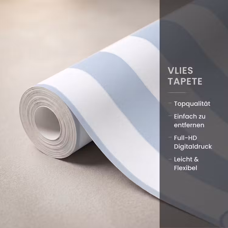 Schelp - Oceaan - Kust - Blauw - Illustratie Behang Vlies klein -USP_closeupDE