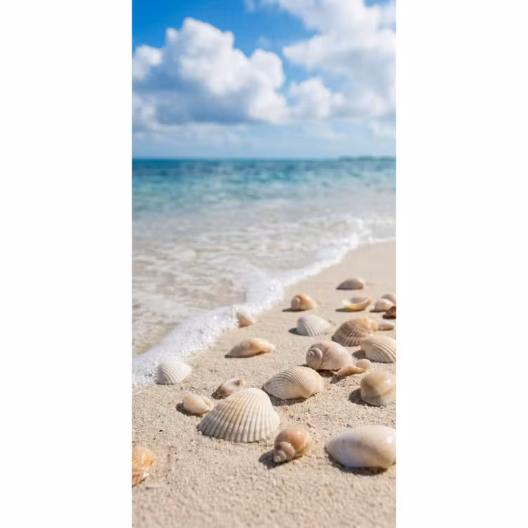 Schelpen - Strand - Natuur - Beige Behang Vlies klein -3d_website