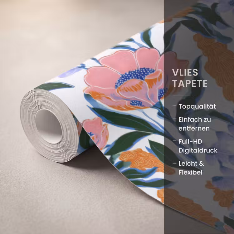 Patroon - Aquarel - Kleurrijk Behang Vlies klein 1076 -USP_closeupDE