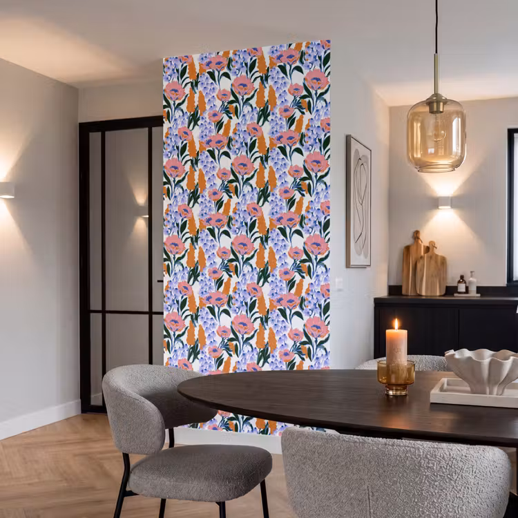 Patroon - Aquarel - Kleurrijk Behang Vlies klein 1076 -sfeer3