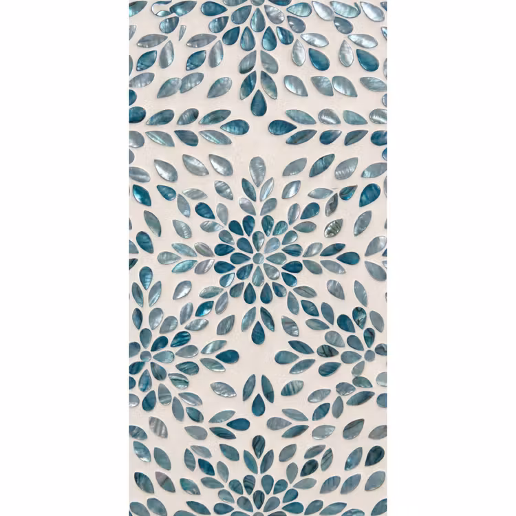 Patroon - Bladeren - Abstract - Modern - Turquoise Behang Vlies klein -3d_website