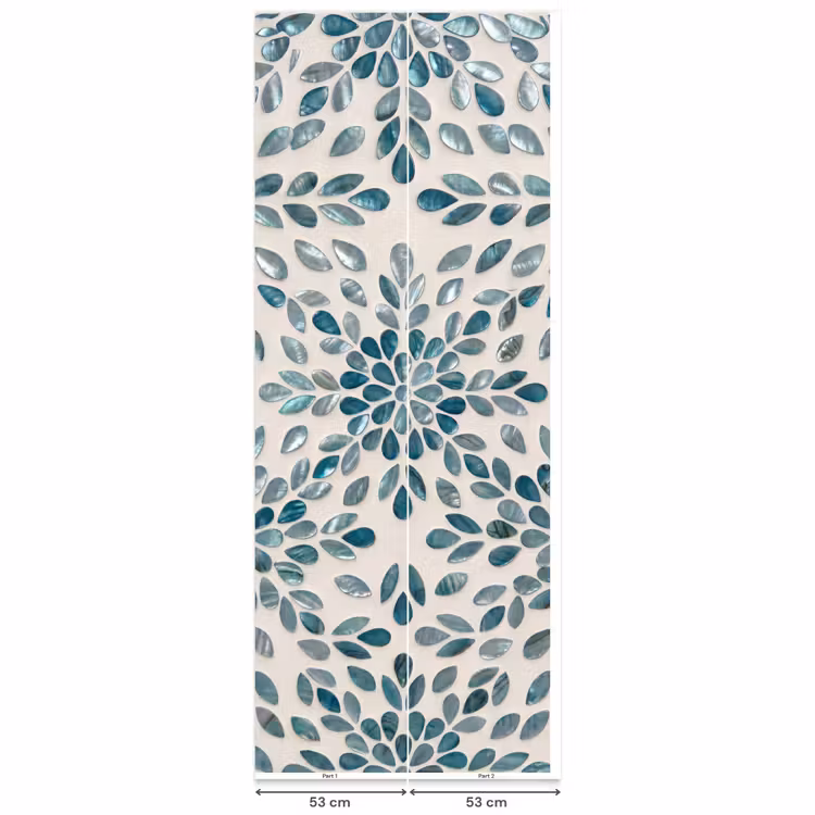 Patroon - Bladeren - Abstract - Modern - Turquoise Behang Vlies klein -USP_banen