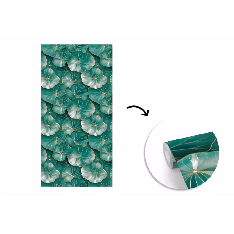 Patroon - Bladeren - Groen fotobehang vinyl groot 64 -3d