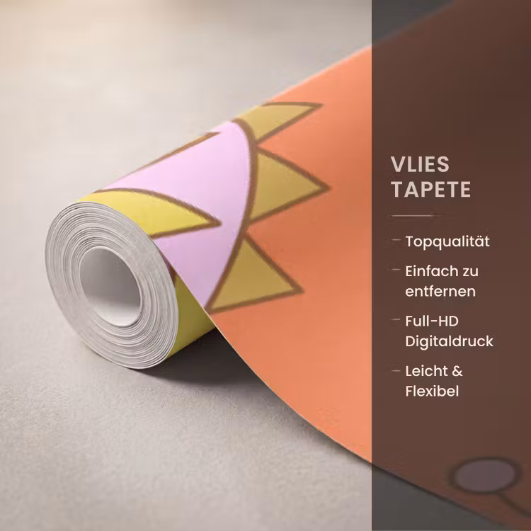 Patroon - Bloemmotief - Decoratie - Abstract - Roze Behang Vlies klein -USP_closeupDE