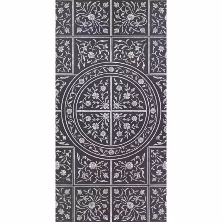 Patroon - Bloemmotief - Decoratie - Klassiek - Zwart Behang Vlies klein -3d_website