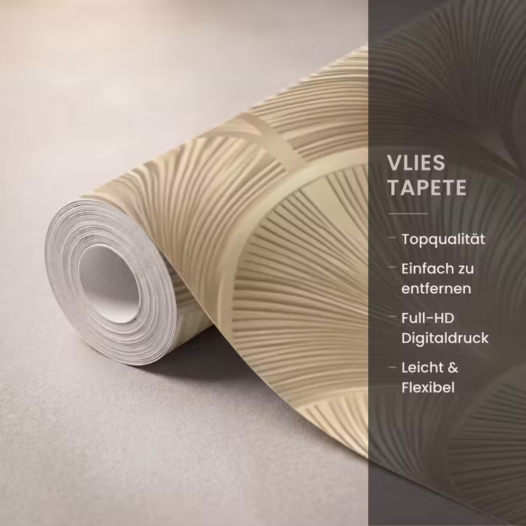 Patroon - Waaier -  Goud Behang Vlies klein 1076 -USP_closeupDE
