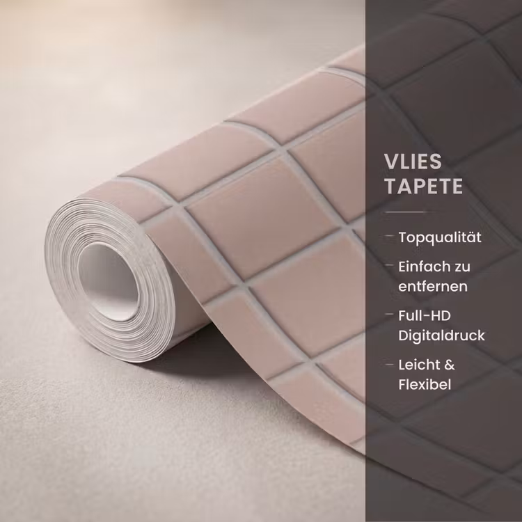 Patroon - Tegel - Oudroze Behang Vlies klein 1076 -USP_closeupDE